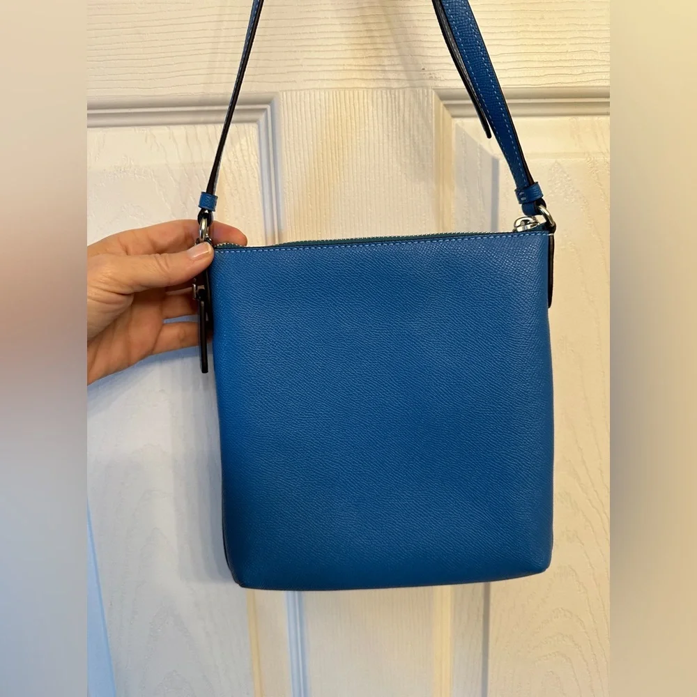 Coach Blue Crossbody Bag with Gold Hardware